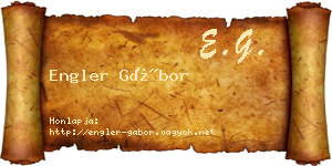 Engler Gábor névjegykártya